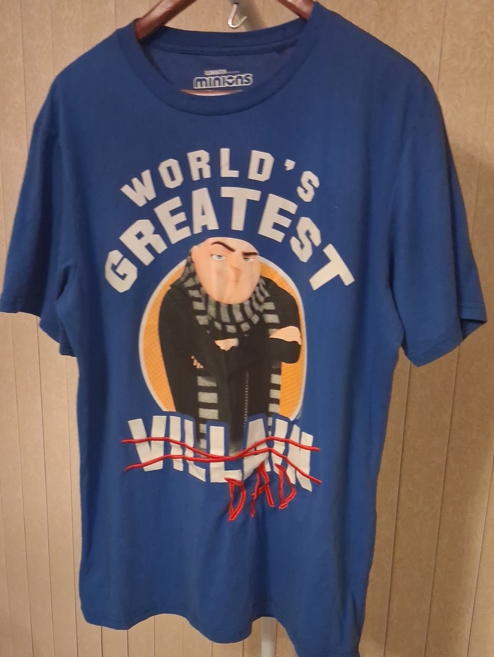 Blue "World's Greatest Dad" Graphic T‑Shirt L(36/38)